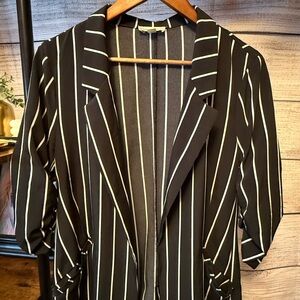 Women's Black Pinstripe Blazer